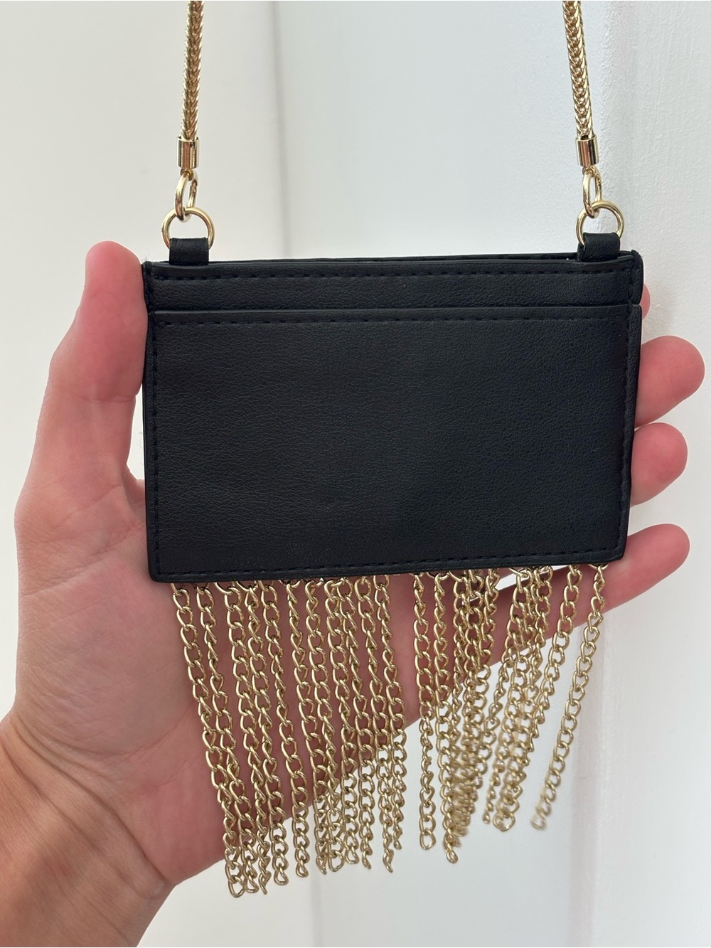 Victoria's Secret Black and Gold Fringe Chain Crossbody Wallet - Picture 4 of 7